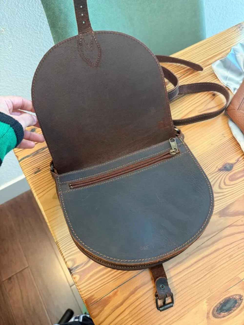 Handmade Greek genuine leather Crossbody Bag/Saddle Bag/ NWOT